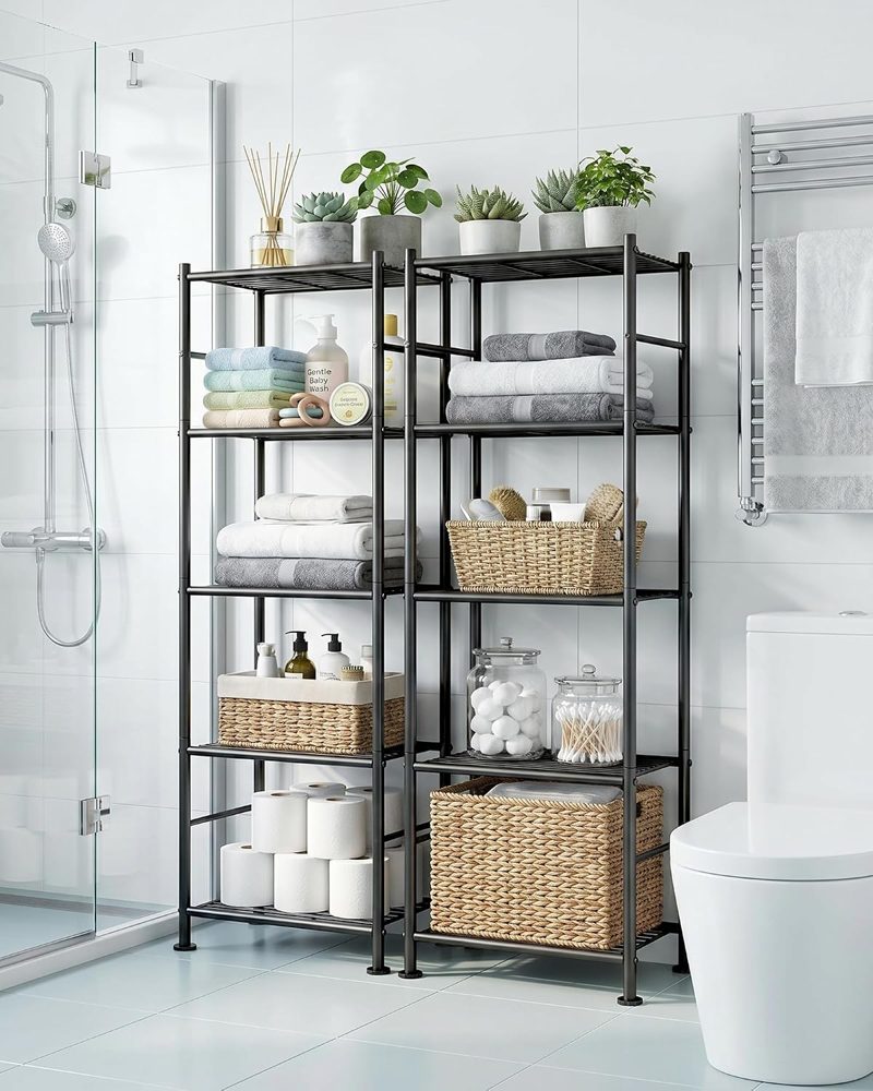 Sakugi 2-Pack 5-Tier Metal Storage Shelves, 18.4"x12.6"x57.4" — view 3