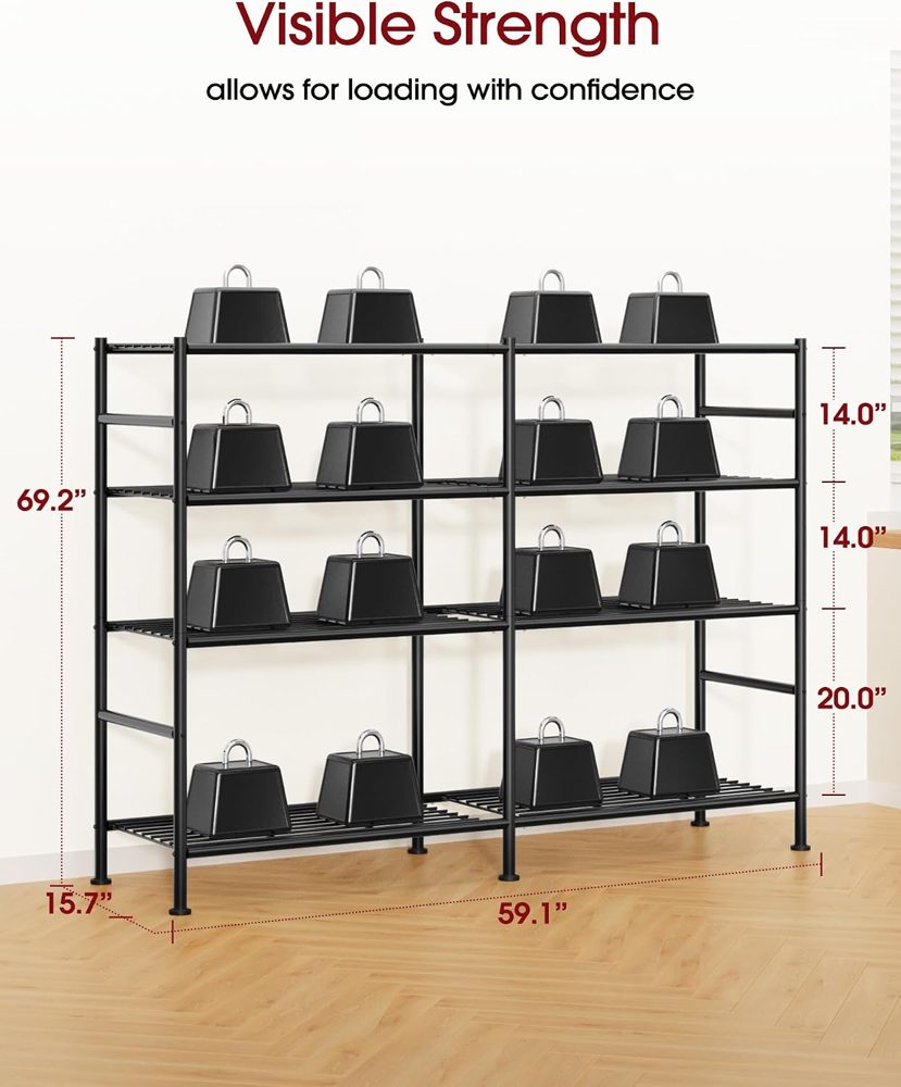Sakugi 4-Tier Heavy-Duty Garage Storage Shelves, 59.1"x15.7"x55.7" — view 3
