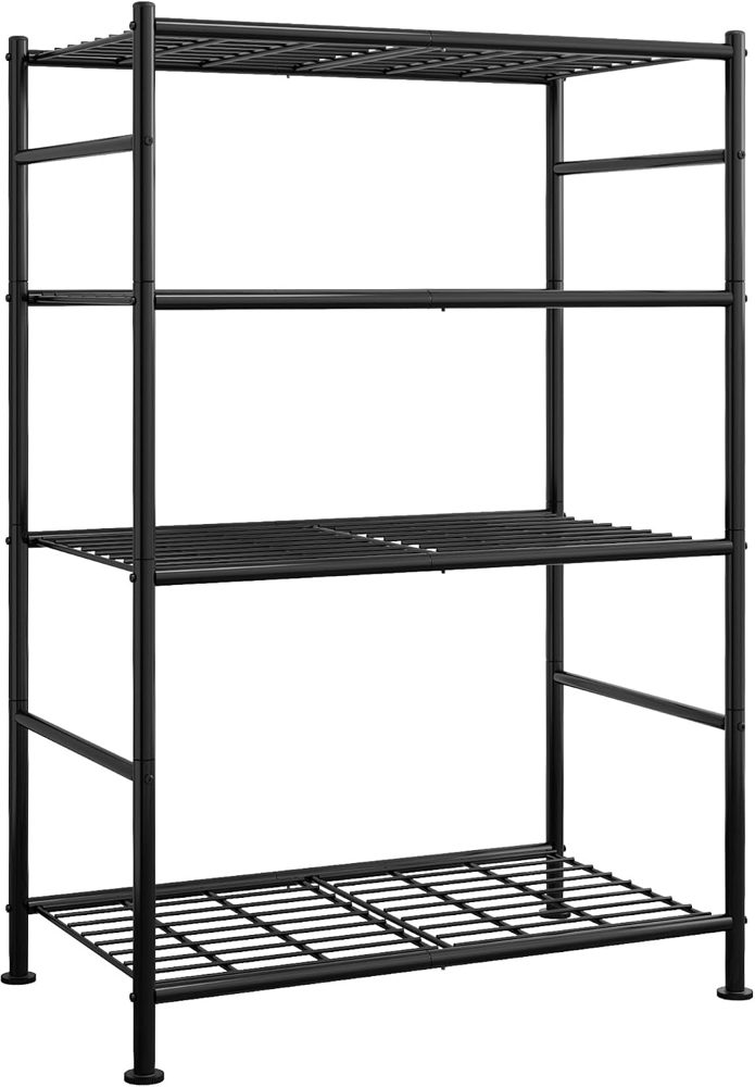 Sakugi 4-Tier Heavy-Duty Storage Shelves, 33" x 12.6" x 57.2", Black — view 2
