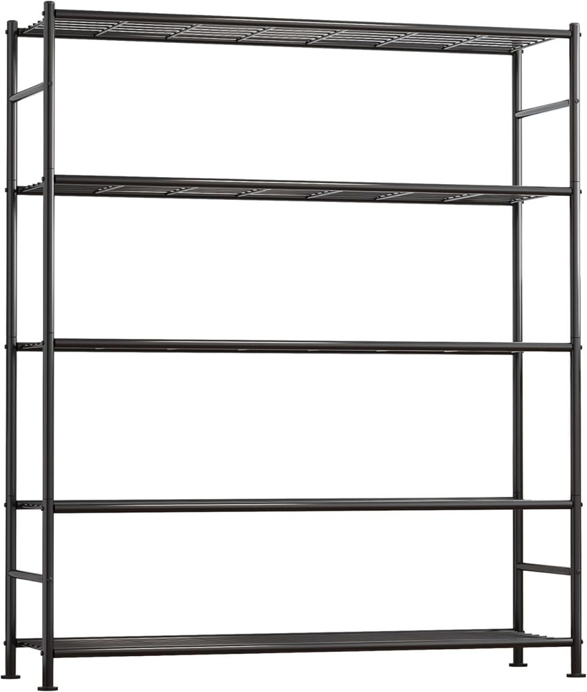 Sakugi 6-Tier Heavy-Duty Storage Shelves, 46.3" x 12.6" x 76.1", Black — view 4