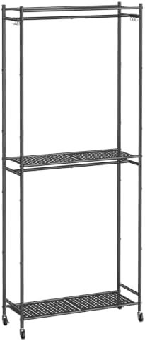 Sakugi Clothes Rack with Pegboard Shelves, 30" x 12" x 79"
