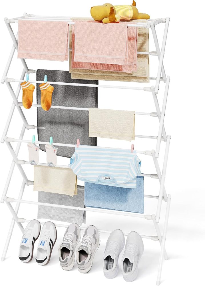 Sakugi Foldable 4-Tier Clothes Drying Rack, 50" High — view 2