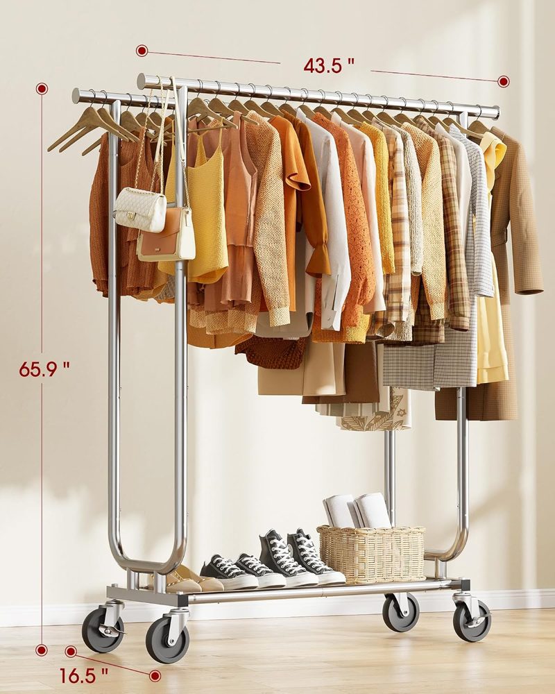 Sakugi Stainless Steel Double Rod Clothes Rack, 43.5x16.5x65.9 — view 4